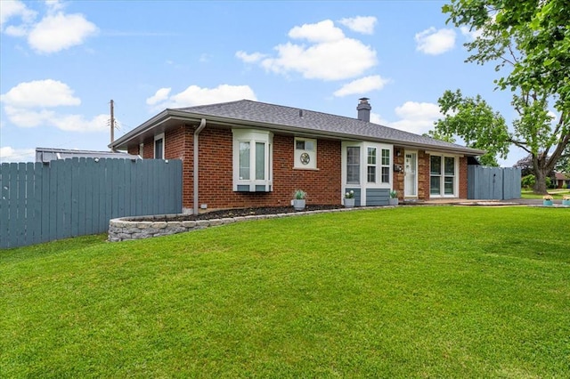 9513 Sequoia Ct, Affton, MO 63123 - rear view of house featuring brick siding and a chimney