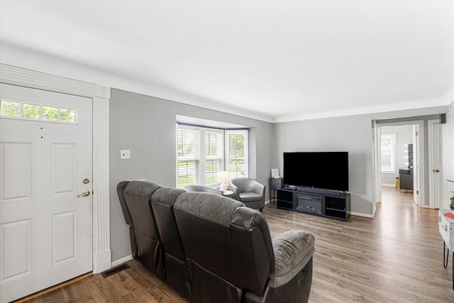 9513 Sequoia Ct, Affton, MO 63123 - living room featuring wood finished floors and baseboards