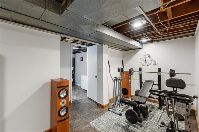 9513 Sequoia Ct, Affton, MO 63123 - exercise area featuring baseboards