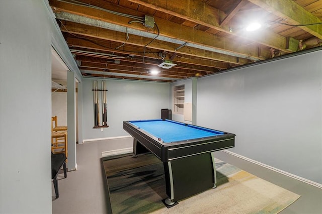 9513 Sequoia Ct, Affton, MO 63123 - playroom featuring baseboards and billiards table