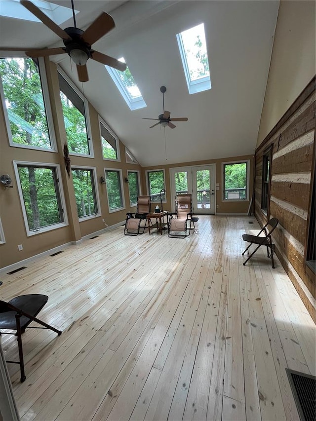 16453 Scenic Ridge Rd, Marthasville, MO 63357 - sunroom with a skylight and vaulted ceiling