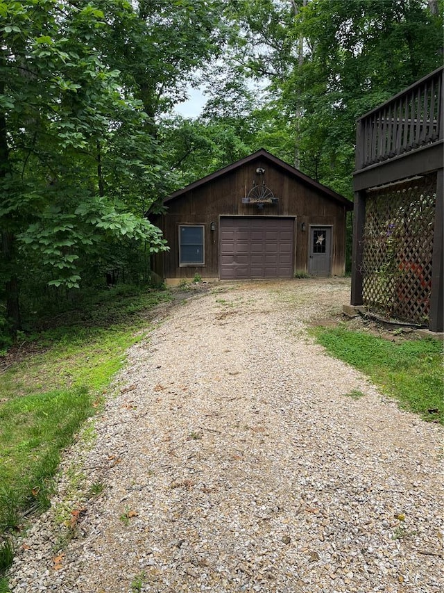 16453 Scenic Ridge Rd, Marthasville, MO 63357 - detached garage with gravel driveway