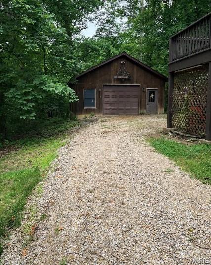 16453 Scenic Ridge Rd, Marthasville, MO 63357 - detached garage with dirt driveway