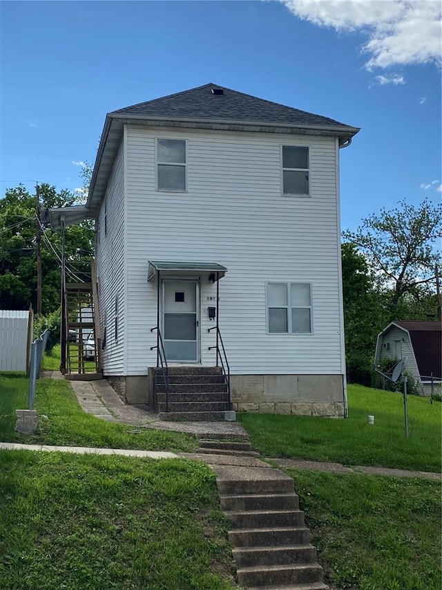 906 N 2nd St, De Soto, MO 63020 - view of front facade featuring entry steps and stairs