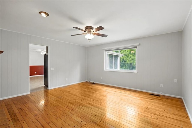 13105 Dartagnan Ct, Creve Coeur, MO 63141 - unfurnished room with ceiling fan, light wood-type flooring, and baseboards