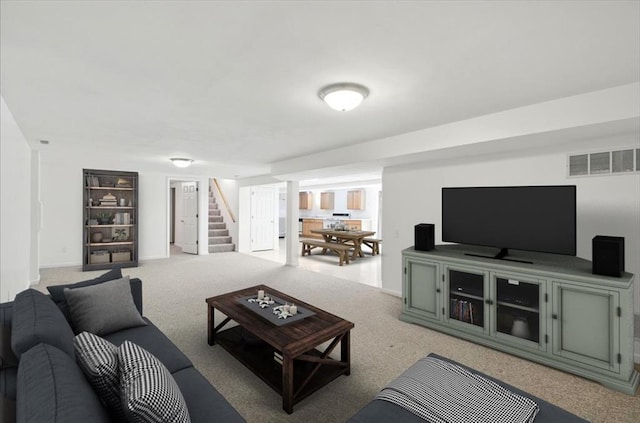 13105 Dartagnan Ct, Creve Coeur, MO 63141 - living area with carpet and stairway