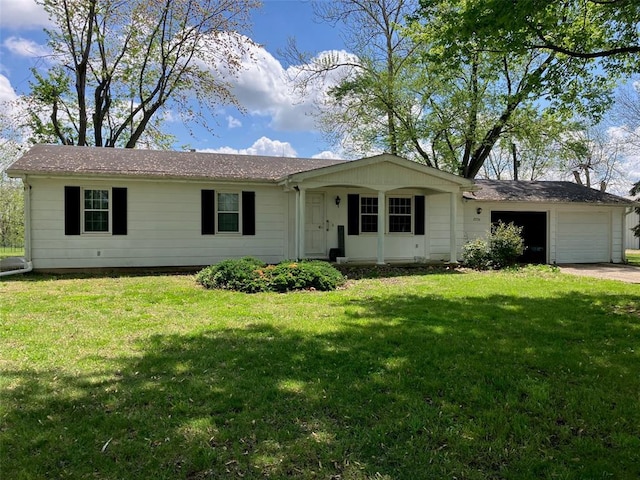 21734 Keyesport Rd, Carlyle, IL 62253 - single story home with a garage, a front lawn, and driveway