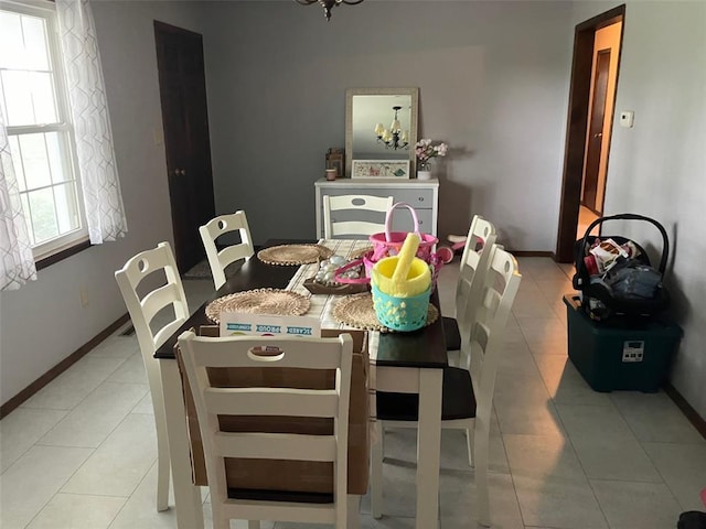 21734 Keyesport Rd, Carlyle, IL 62253 - dining space featuring light tile patterned floors and baseboards