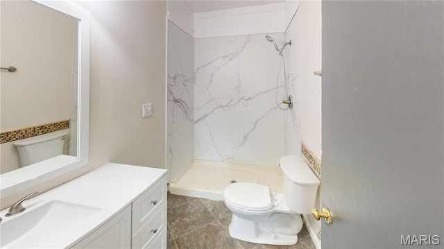 1350 Norwood Dr, Granite City, IL 62040 - bathroom with vanity and a marble finish shower