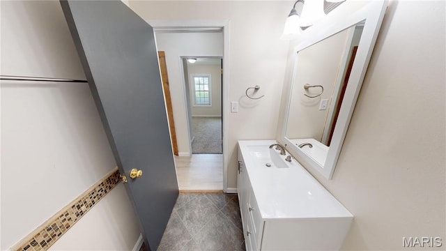 1350 Norwood Dr, Granite City, IL 62040 - bathroom with vanity and tile patterned floors