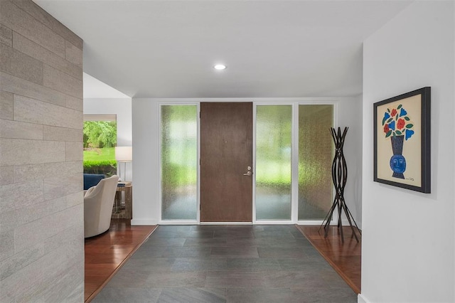 36 Stoneyside Ln, Olivette, MO 63132 - foyer entrance featuring wood finished floors, baseboards, and recessed lighting