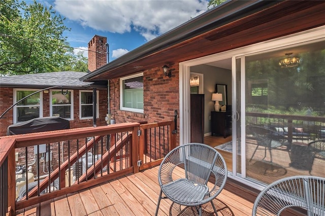 23 Vouga Ln, Frontenac, MO 63131 - wooden deck with grilling area