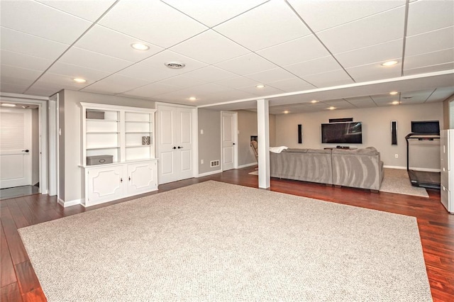 23 Vouga Ln, Frontenac, MO 63131 - living room featuring dark wood-style floors, baseboards, and recessed lighting