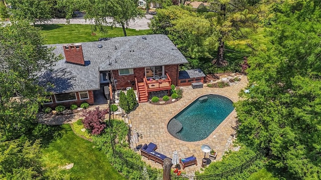 23 Vouga Ln, Frontenac, MO 63131 - outdoor pool with a patio area and stairway