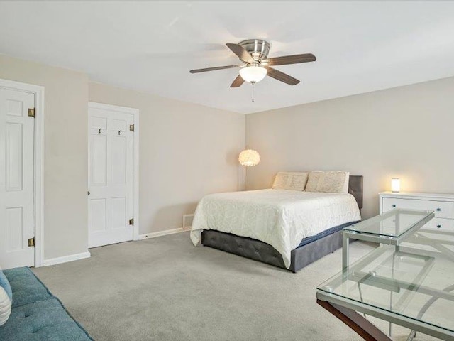 211 Country Club Ln, Belleville, IL 62223 - bedroom with carpet, baseboards, and ceiling fan