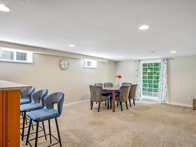 211 Country Club Ln, Belleville, IL 62223 - dining room featuring light colored carpet, plenty of natural light, baseboards, and recessed lighting