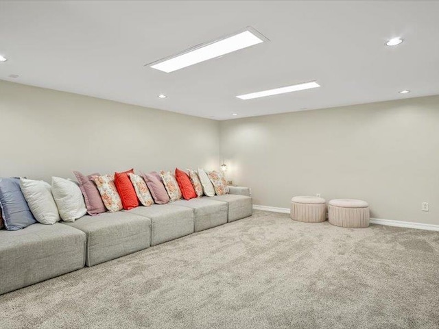 211 Country Club Ln, Belleville, IL 62223 - living area featuring baseboards, carpet floors, and recessed lighting