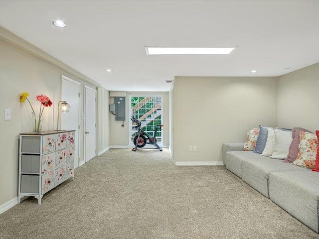 211 Country Club Ln, Belleville, IL 62223 - living room featuring carpet floors, baseboards, and recessed lighting