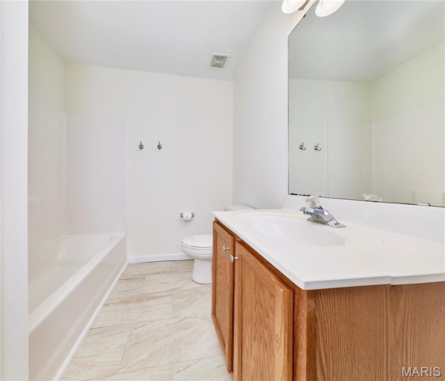 9 Homefield Gardens Dr Unit 31N, Ofallon, MO 63366 - full bath featuring vanity, toilet, baseboards, and shower / tub combination