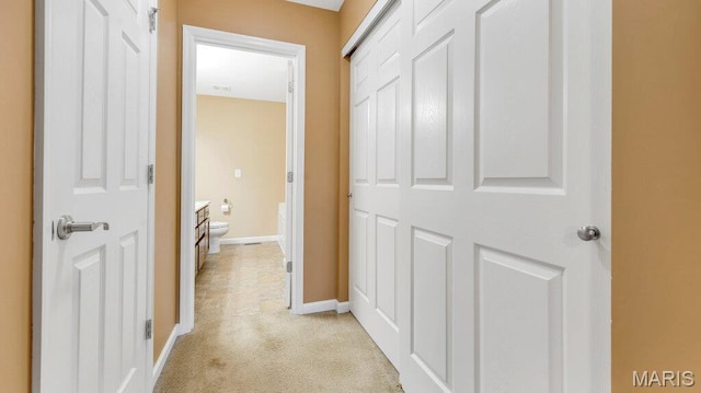 1101 Gulfstream Way, Mascoutah, IL 62258 - hall featuring light colored carpet and baseboards