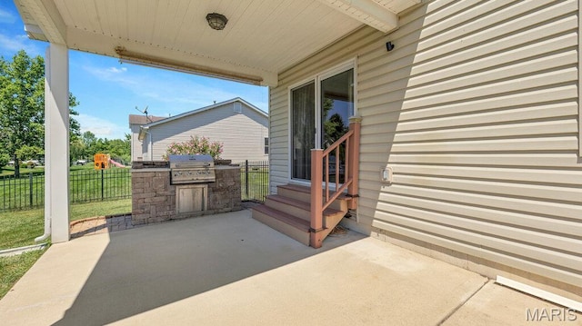 1101 Gulfstream Way, Mascoutah, IL 62258 - view of patio featuring entry steps and exterior kitchen