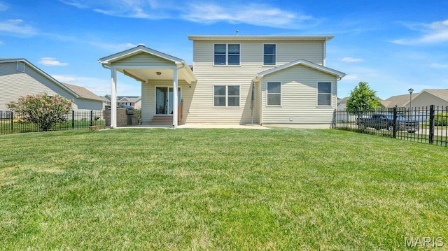 1101 Gulfstream Way, Mascoutah, IL 62258 - rear view of property featuring a patio area, a fenced backyard, and entry steps