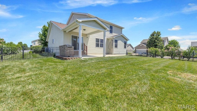 1101 Gulfstream Way, Mascoutah, IL 62258 - rear view of house featuring a patio area, a fenced backyard, and entry steps