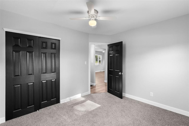 418 Williams St, Pacific, MO 63069 - unfurnished bedroom with carpet, a closet, baseboards, and ceiling fan