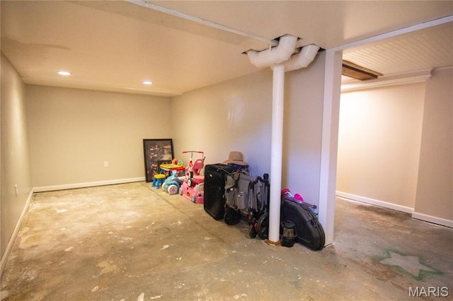 108 Tomlinson St, East Alton, IL 62024 - finished basement featuring recessed lighting and baseboards
