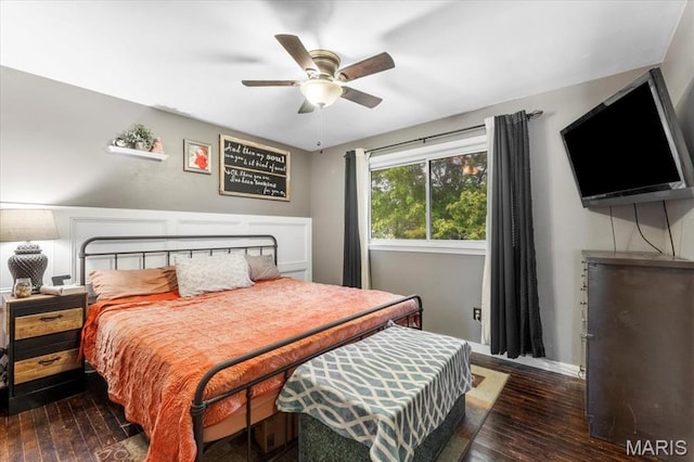 2851 Quenley St, Saint Charles, MO 63301 - bedroom featuring hardwood / wood-style flooring, baseboards, and ceiling fan