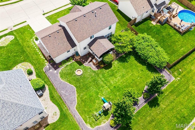2711 Cascade Lake Dr, Shiloh, IL 62221 - aerial view of a pool area