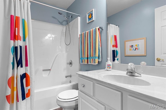 2711 Cascade Lake Dr, Shiloh, IL 62221 - full bathroom with vanity, shower / tub combo, and toilet