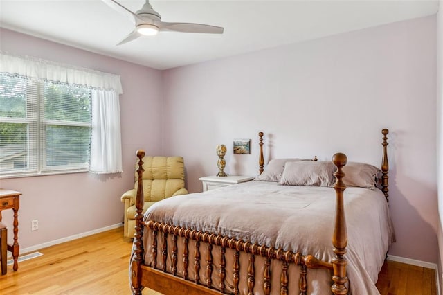 330 Mont Divier Dr, Bonne Terre, MO 63628 - bedroom featuring light wood-type flooring, baseboards, and ceiling fan