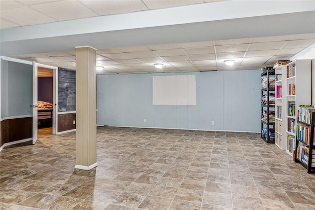 330 Mont Divier Dr, Bonne Terre, MO 63628 - finished below grade area featuring a paneled ceiling and baseboards
