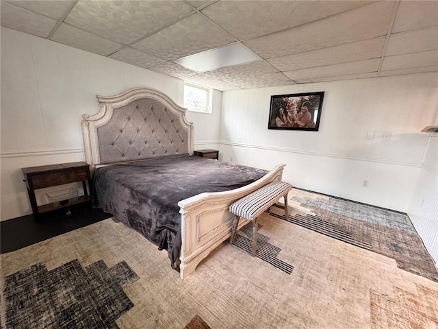 517 W Olive St, Palmyra, MO 63461 - carpeted bedroom with a drop ceiling and a decorative wall