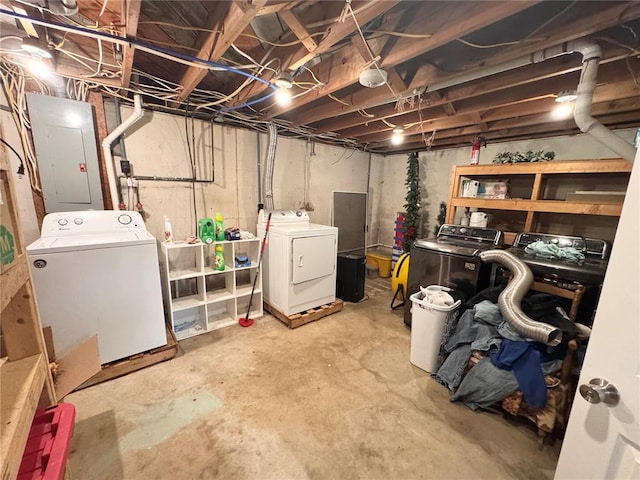 517 W Olive St, Palmyra, MO 63461 - unfinished below grade area with independent washer and dryer and electric panel