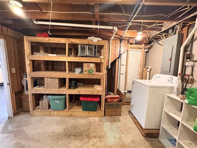 517 W Olive St, Palmyra, MO 63461 - unfinished basement with washer / clothes dryer and electric panel