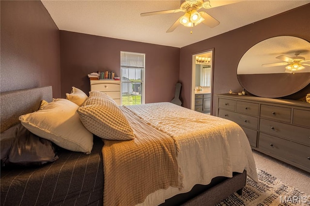 781 N W Ln, Jackson, MO 63755 - carpeted bedroom featuring a ceiling fan and ensuite bathroom