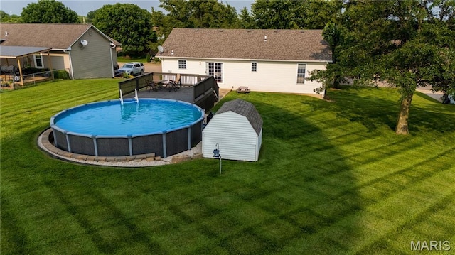 781 N W Ln, Jackson, MO 63755 - outdoor pool featuring a wooden deck and a lawn