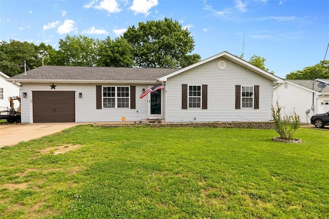114 Edwards Ln, Park Hills, MO 63601 - ranch-style home with a garage, concrete driveway, and a front yard