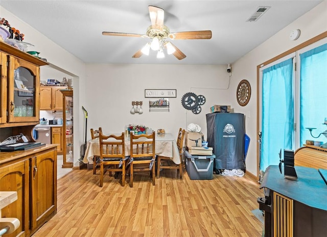 114 Edwards Ln, Park Hills, MO 63601 - dining room featuring light wood-type flooring and a ceiling fan