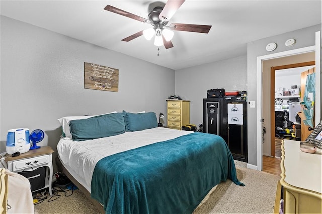 114 Edwards Ln, Park Hills, MO 63601 - bedroom with light carpet and a ceiling fan