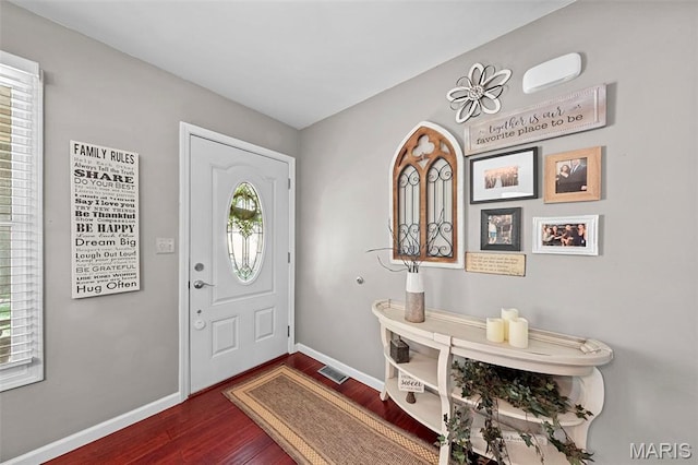 2917 Royal Gorge Ct, Oakville Township, MO 63129 - foyer with dark wood-type flooring and baseboards