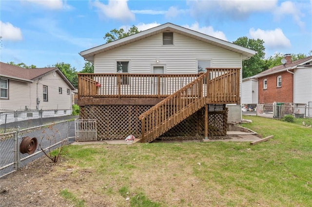 8838 Argyle Ave, Overland, MO 63114 - rear view of property with a wooden deck and stairs