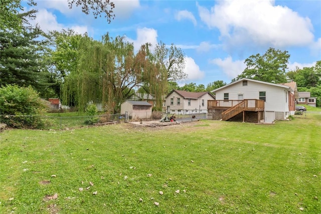 8838 Argyle Ave, Overland, MO 63114 - view of yard with a wooden deck and stairway
