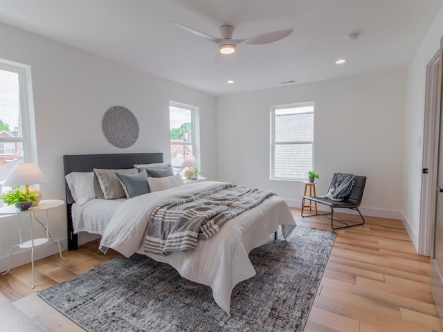 6343 Tholozan, Saint Louis, MO 63109 - bedroom with light wood-type flooring, a ceiling fan, recessed lighting, and baseboards