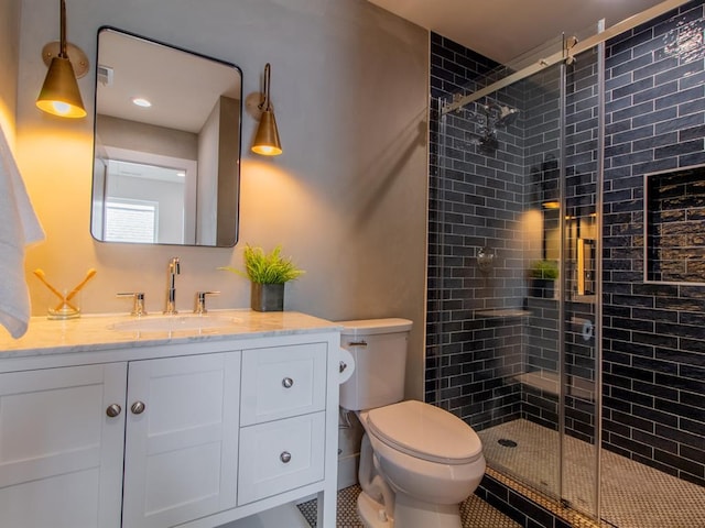6343 Tholozan, Saint Louis, MO 63109 - bathroom with toilet, vanity, and a stall shower