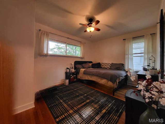 14 Banbury Ct, Crestwood, MO 63126 - bedroom featuring wood finished floors, baseboards, and ceiling fan