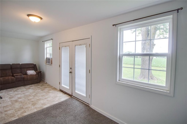 155 Roberts St, Jerseyville, IL 62052 - entryway featuring french doors and light carpet