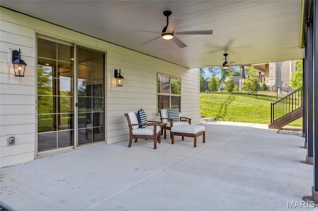 150 Westleigh Manor Dr, Wentzville, MO 63385 - view of patio / terrace with ceiling fan